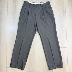 VTG 80s–90s Wrinkle Resistant 100% Worsted Wool Pleated Brown‎ Dress Pants USA